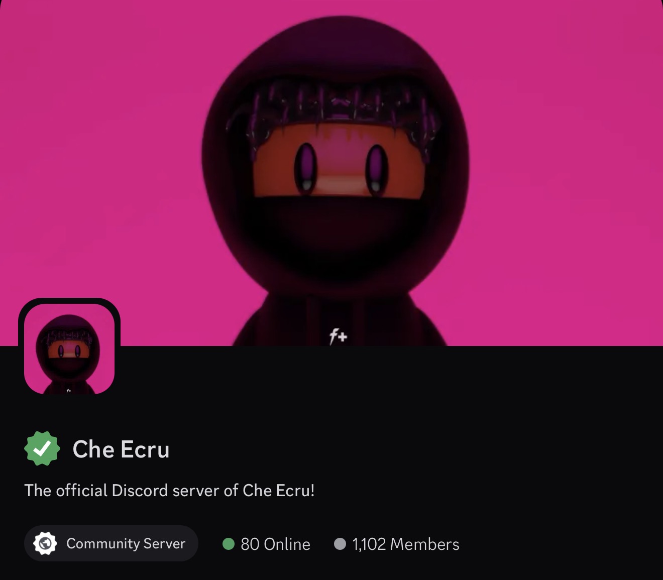 Che Ecru's verified Discord community server
